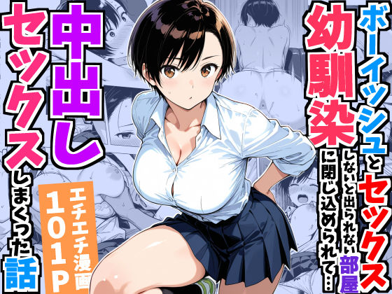 ボーイッシュ幼馴染と「セックスしないと出られない部屋」に閉じ込められて…中出しセックスしまくった話【hitomi】
